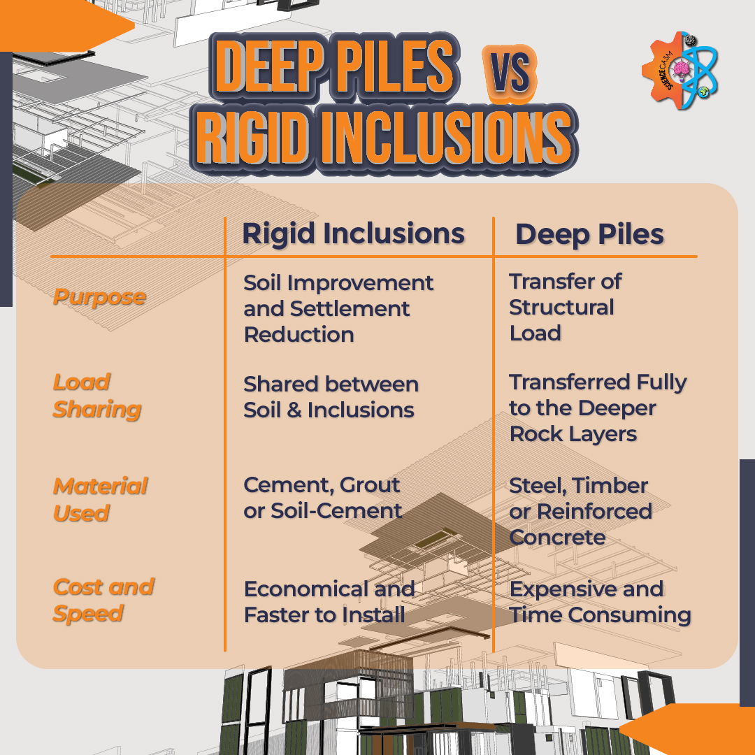 The comparison of rigid inclusions and deep piles