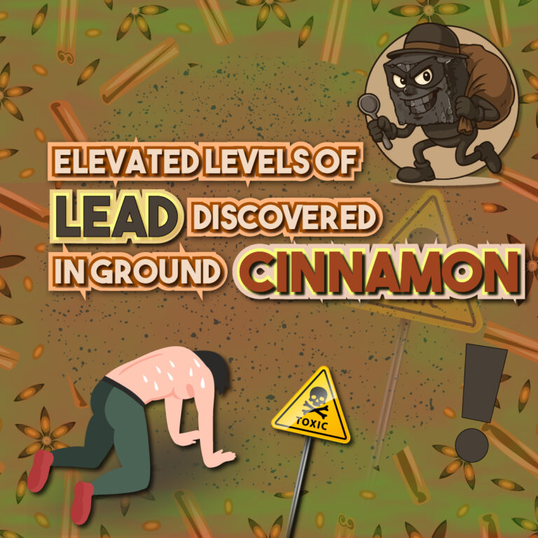 This is the banner image with the text saying, "Elevated Levels of Lead Discovered in Ground Cinnamon" This represents how lead has found its way into ground cinnamon and how does it affect humans.